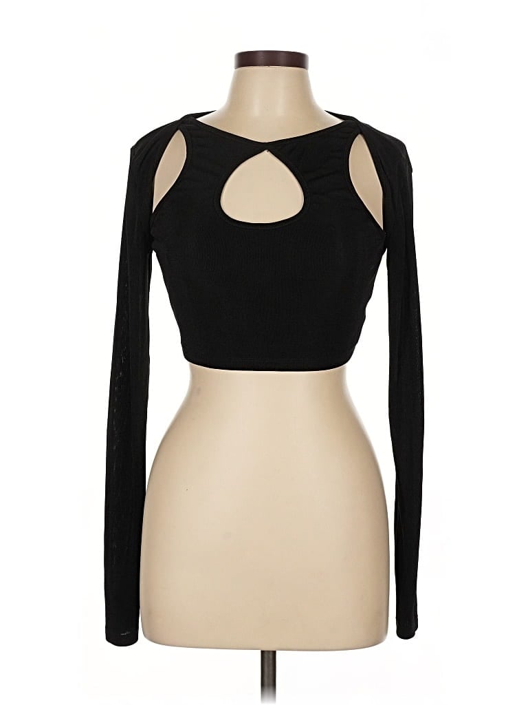 Pre-owned Princess Polly Long Sleeve T-shirt In Black