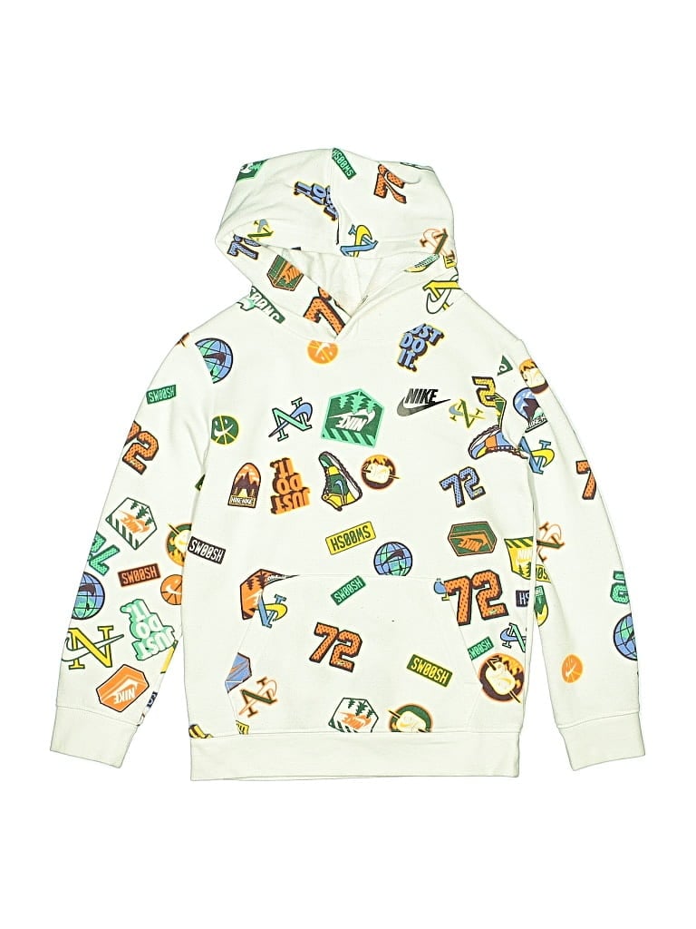 Pre-owned Nike Kids' Zip Up Hoodie In White