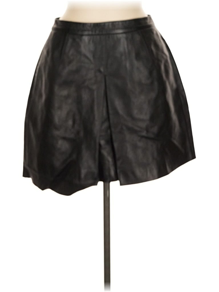 Pre-owned Vince Faux Leather Skirt In Black
