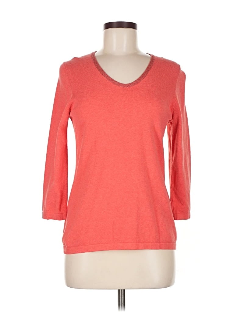 Pre-owned J. Mclaughlin 3/4 Sleeve Top Orange Scoop Neck Tops