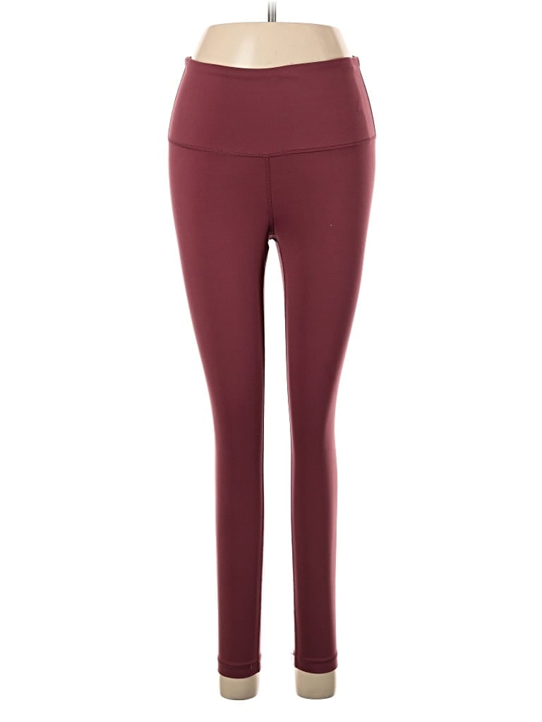 Pre-owned Yogalicious Active Pants In Burgundy