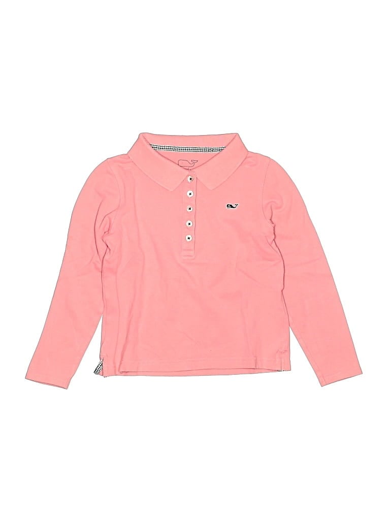 Pre-owned Vineyard Vines Kids' Long Sleeve Polo Shirt In Pink