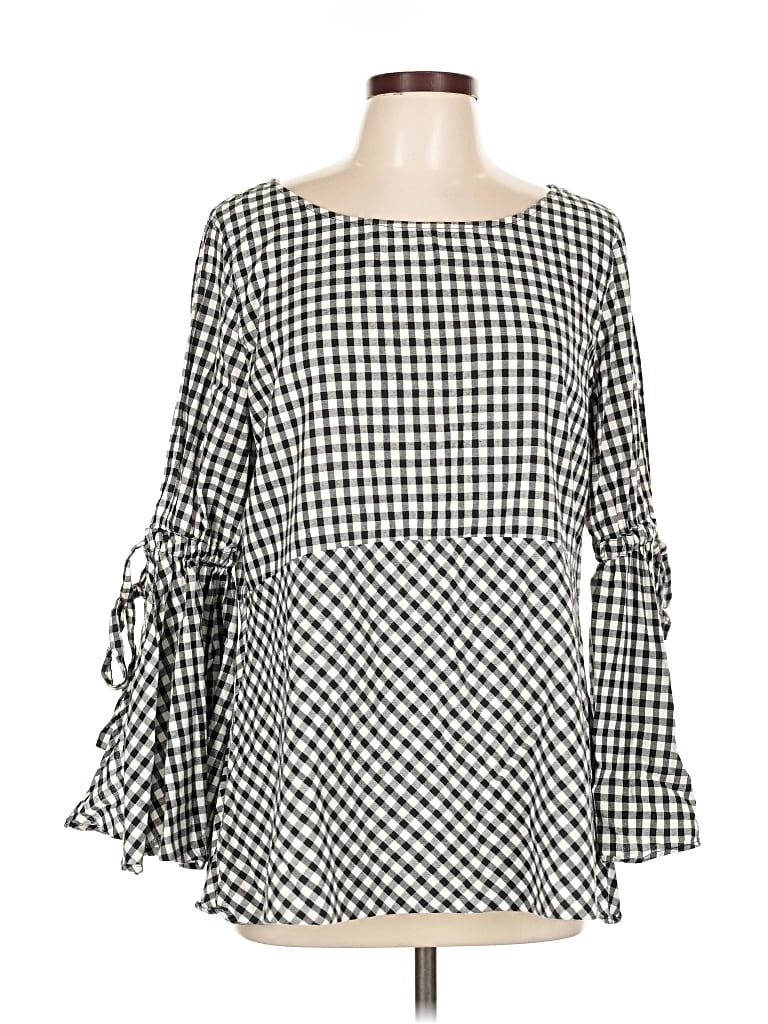 Pre-owned Ann Taylor Loft 3/4 Sleeve Blouse In Black