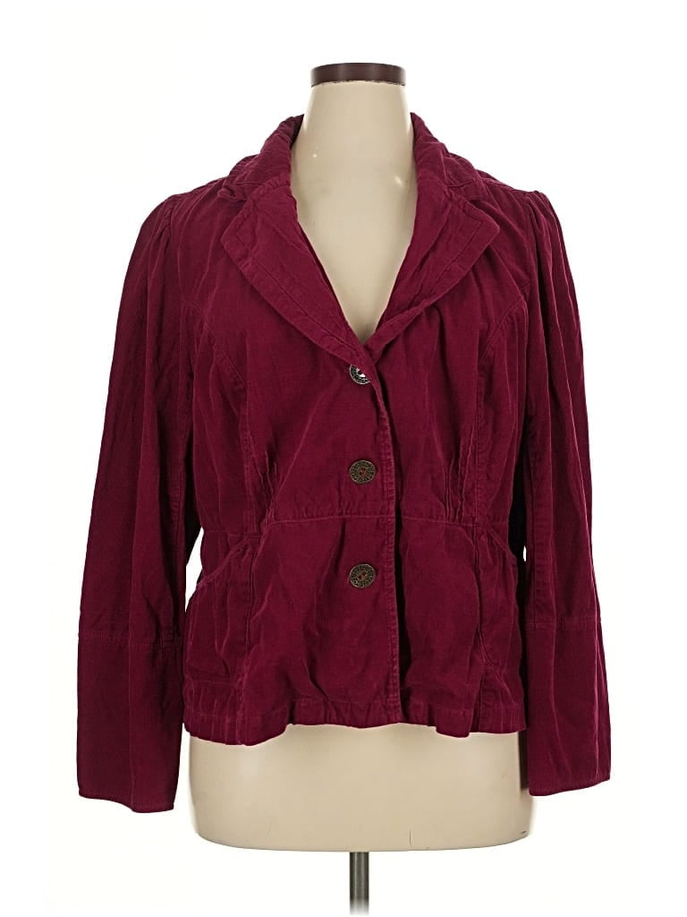 Pre-owned Lane Bryant Blazer Jacket In Burgundy