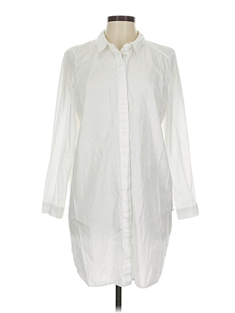 Pre-owned Asos Design 3/4 Sleeve Button Down Shirt In White