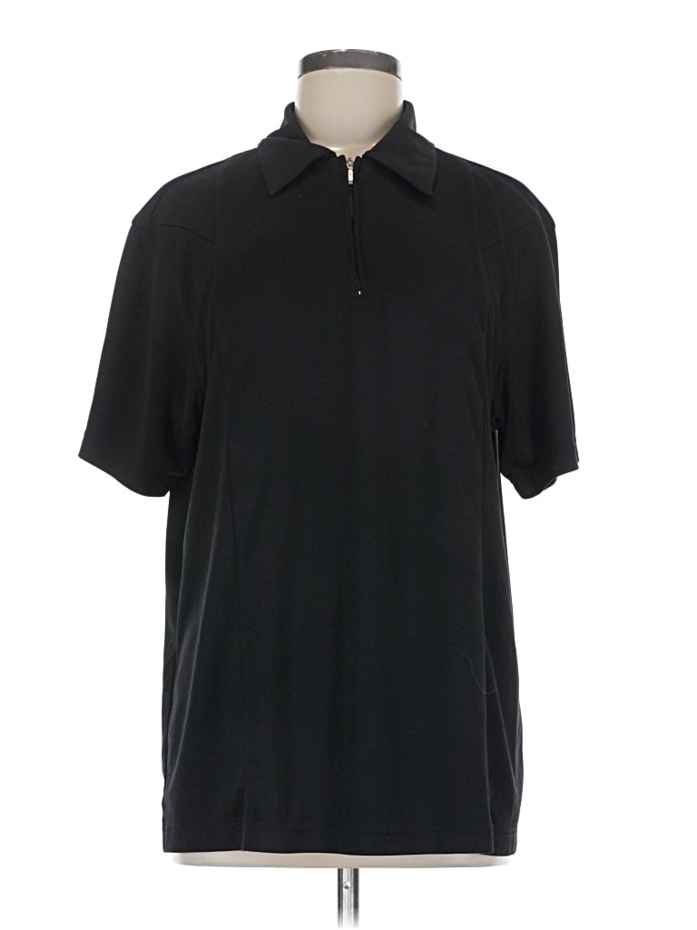 Pre-owned Tasso Elba Short Sleeve Polo Shirt In Black