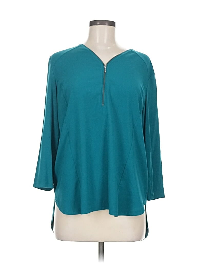 Pre-owned Chico's 3/4 Sleeve Blouse In Blue