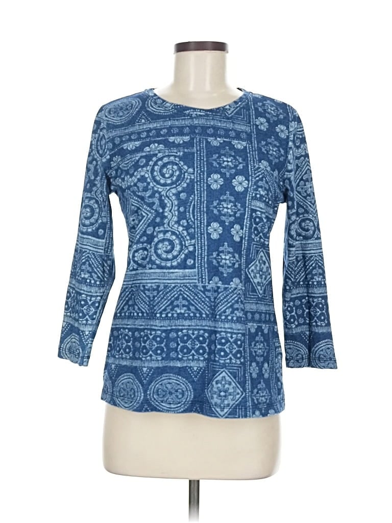 Pre-owned J. Mclaughlin 3/4 Sleeve T-shirt In Blue