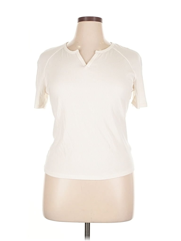 Pre-owned Everlane Short Sleeve Turtleneck In White