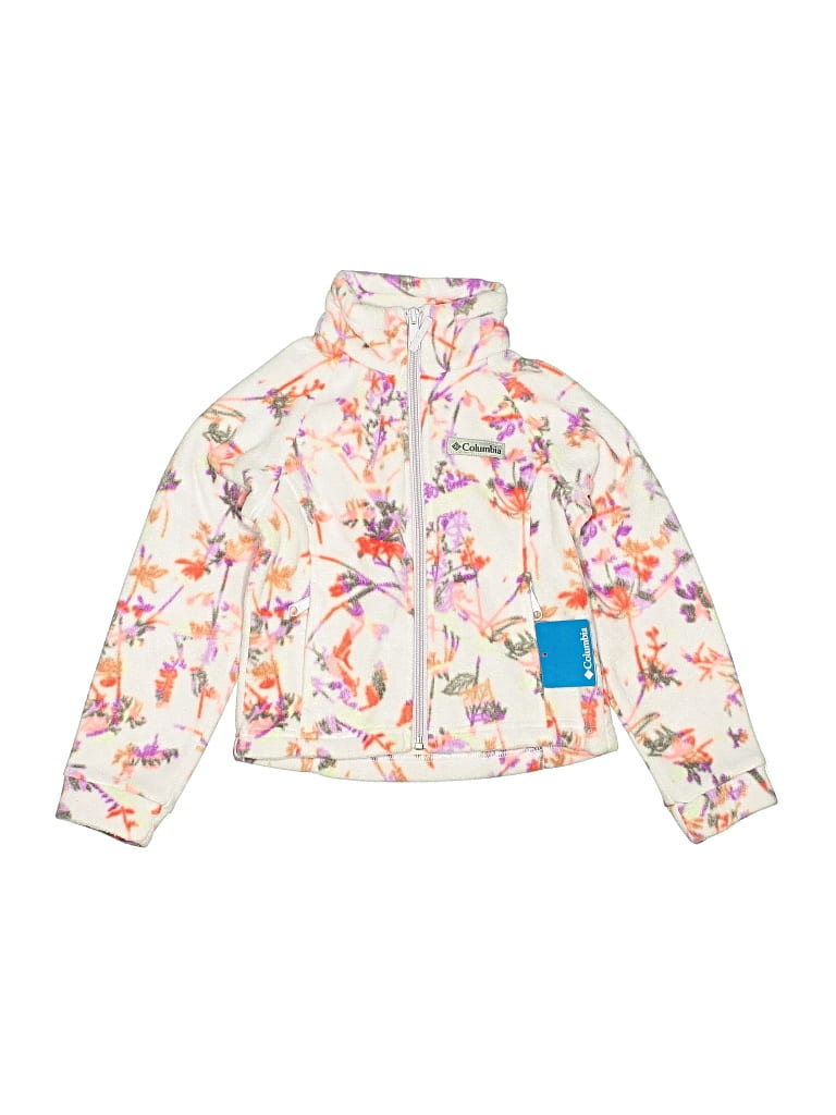 Pre-owned Columbia Kids' Cardigan Sweater In White