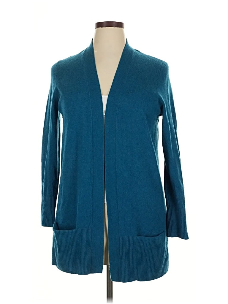 Pre-owned L.l.bean Cashmere Cardigan Sweater In Blue