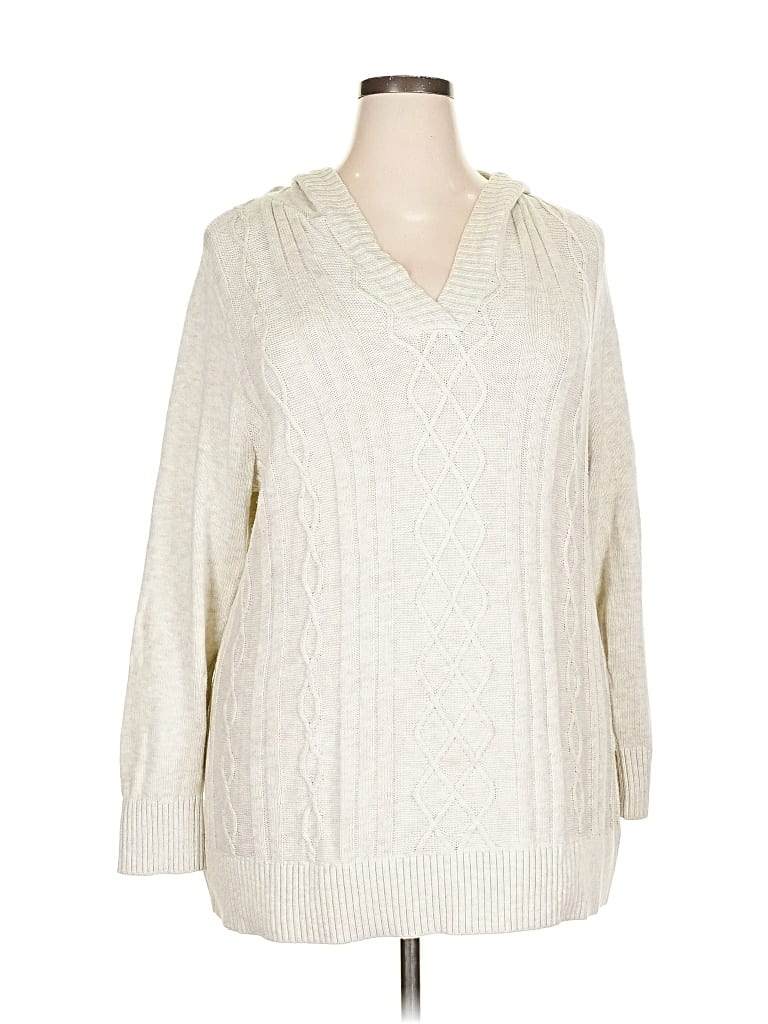 Pre-owned Market & Spruce Pullover Sweater In White