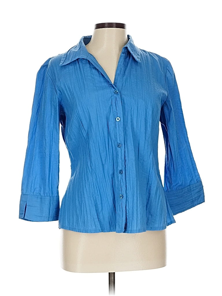 Pre-owned Apt. 9 3/4 Sleeve Blouse In Blue
