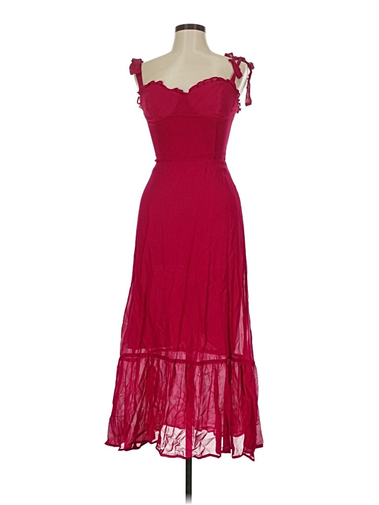 Pre-owned Reformation Cocktail Dress In Burgundy
