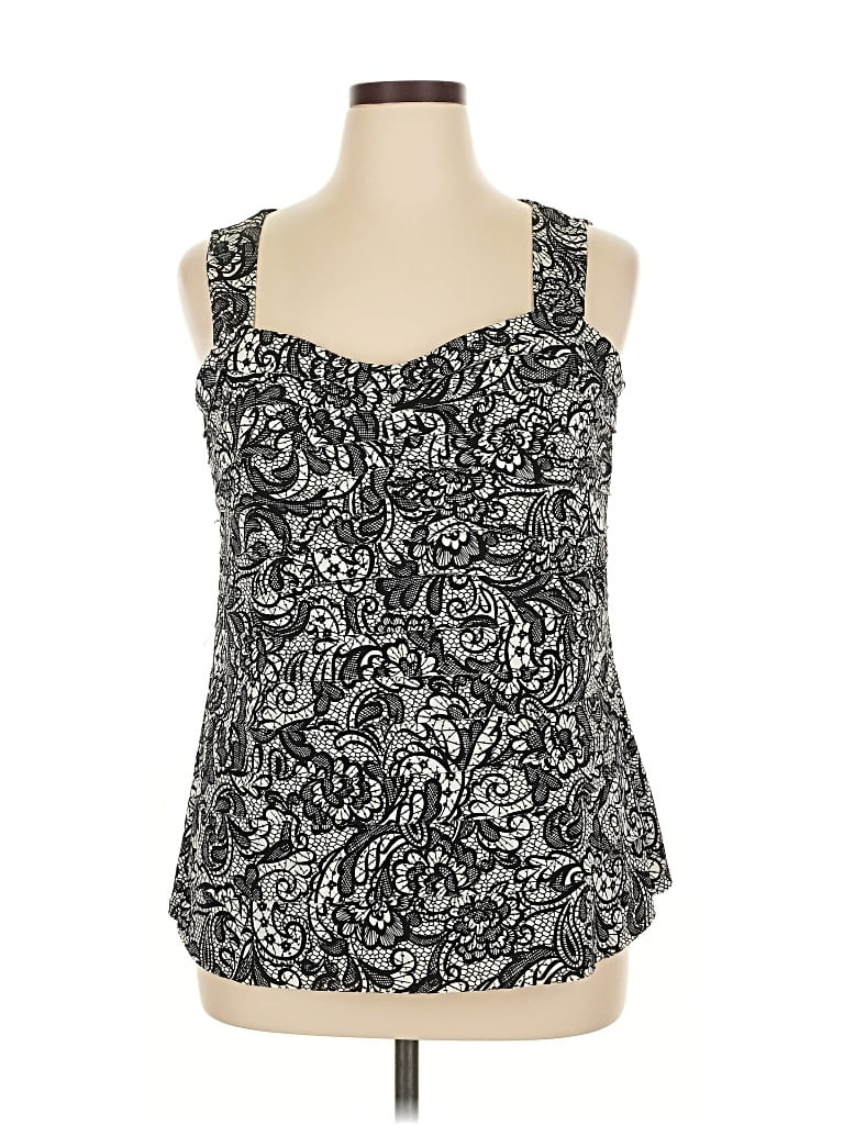 Pre-owned Lane Bryant Sleeveless Blouse In Black
