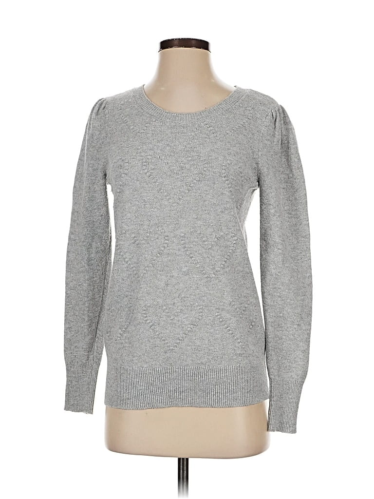 Pre-owned Ann Taylor Loft Pullover Sweater In Silver