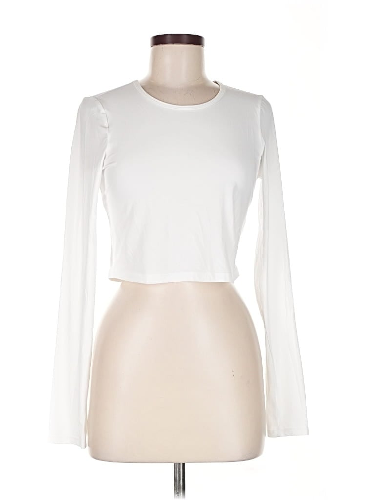 Pre-owned Beyond Yoga Long Sleeve Top Ivory Boatneck Tops In White