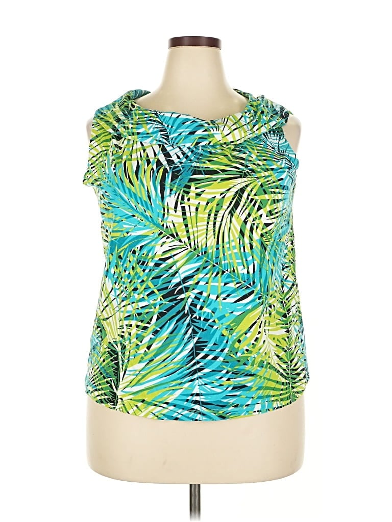 Pre-owned Rafaella Sleeveless Blouse In Green