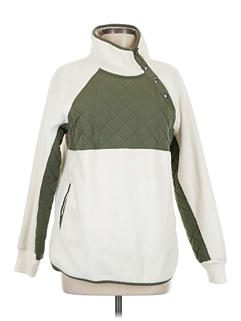 Pre-owned Abercrombie & Fitch Fleece Jacket In White