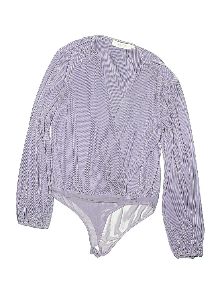 Pre-owned Astr Long Sleeve Blouse In Purple
