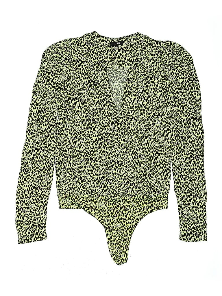 Pre-owned Afrm Bodysuit In Green