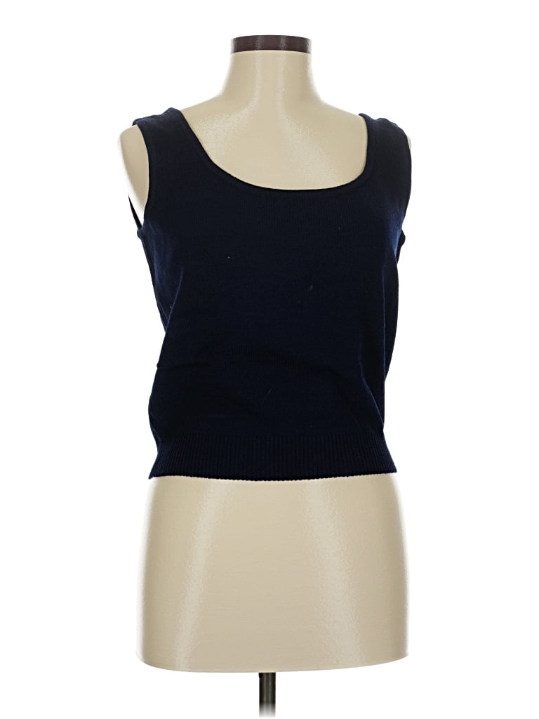 Pre-owned St John Sleeveless Top Blue Scoop Neck Tops