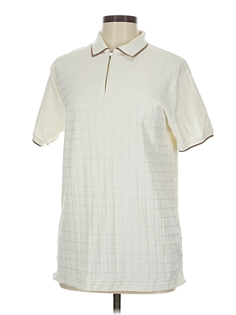 Pre-owned Denim And Flower Short Sleeve Polo Shirt In White