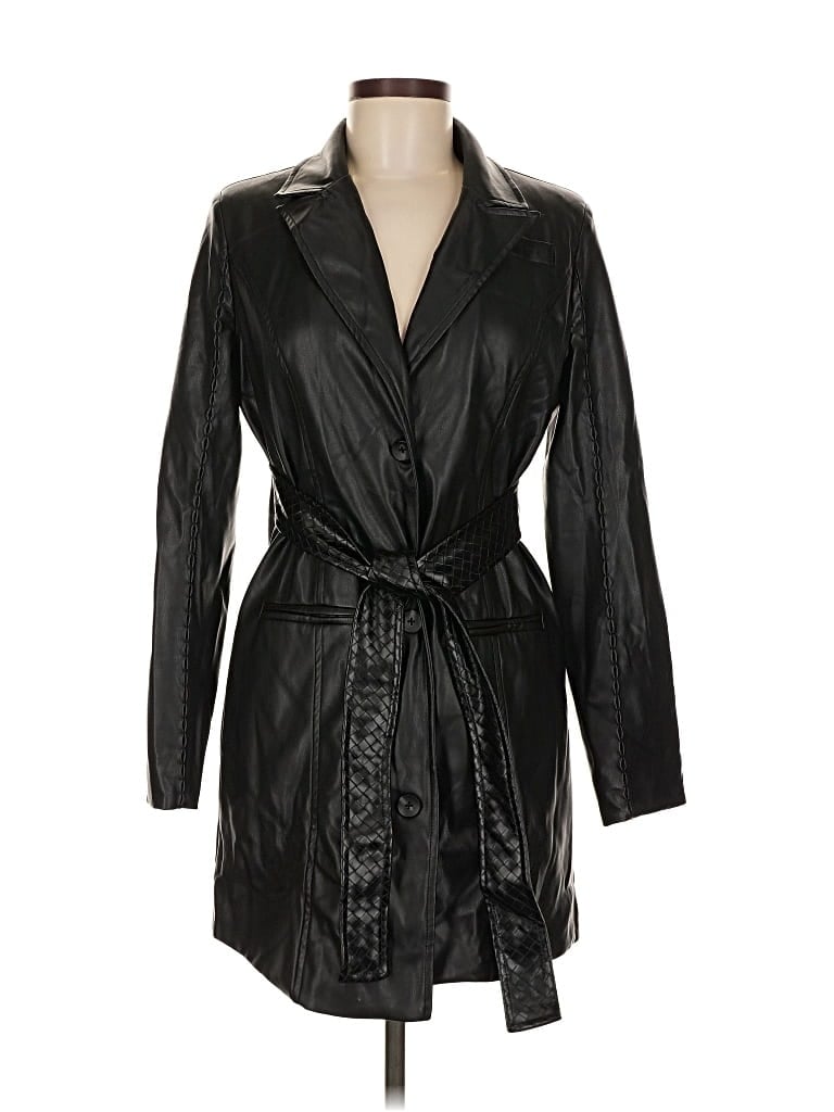 Pre-owned Manière De Voir Trenchcoat In Black