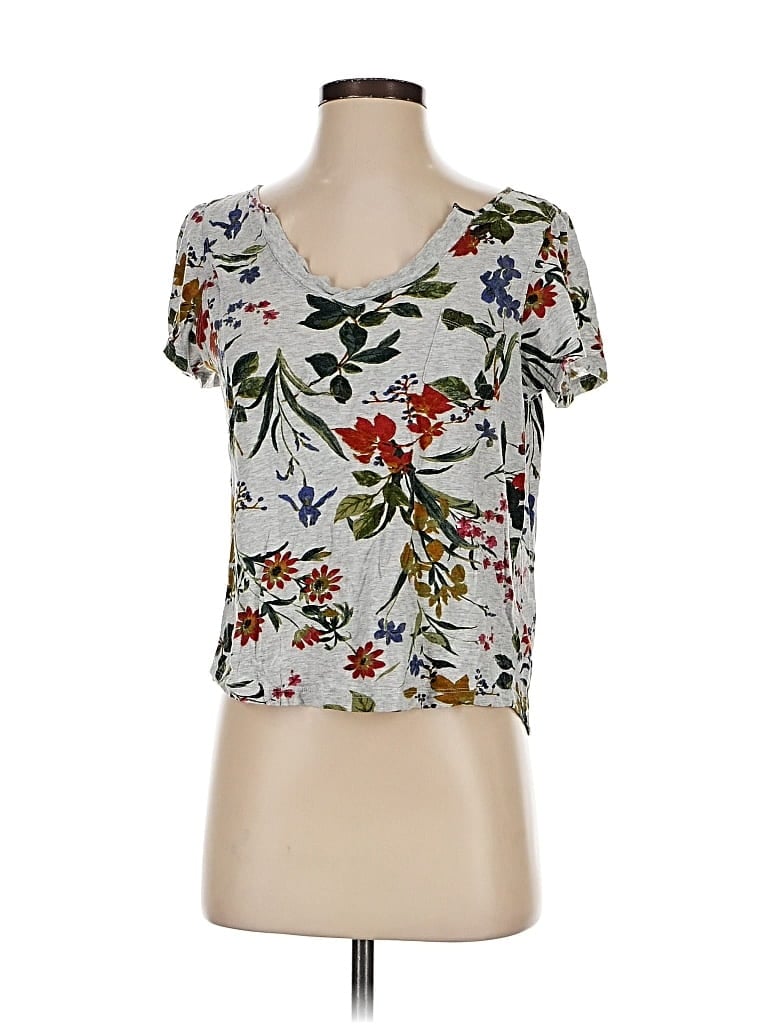 Pre-owned Maeve By Anthropologie Short Sleeve T-shirt In Silver