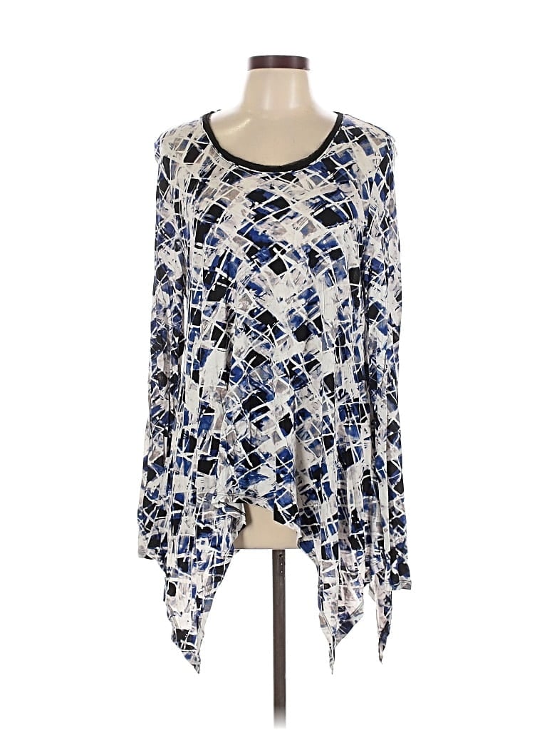 Pre-owned Simply Vera Vera Wang Long Sleeve Blouse In Blue