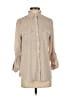 Ann Taylor LOFT 100% Polyester Polka Dots Tan 3/4 Sleeve Blouse Size S - photo 1