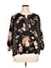 Serengeti 100% Polyester Floral Black 3/4 Sleeve Blouse Size 1X - photo 1