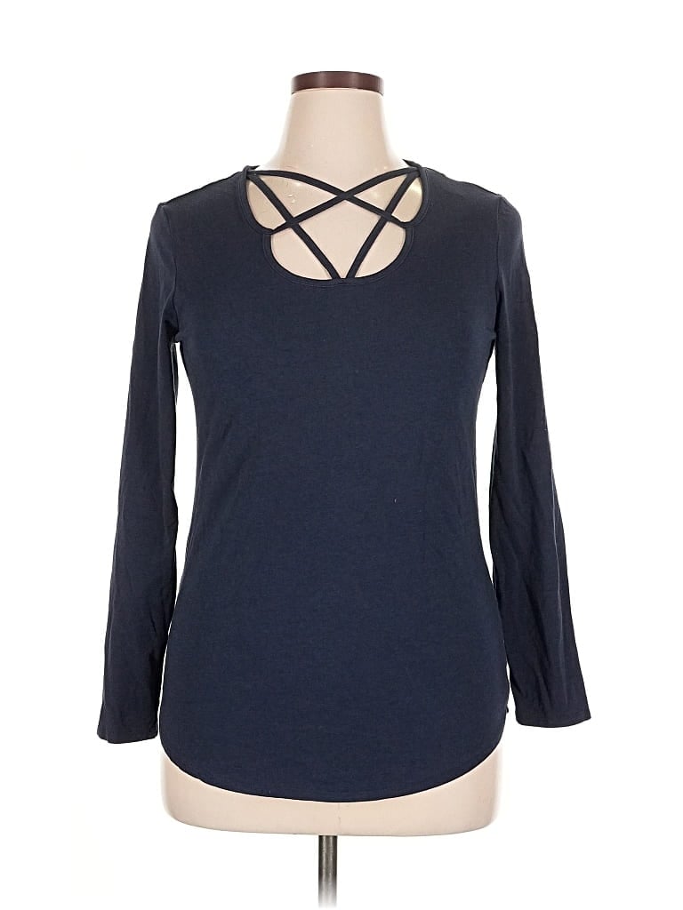 Pre-owned Earth Yoga Long Sleeve T-shirt In Blue