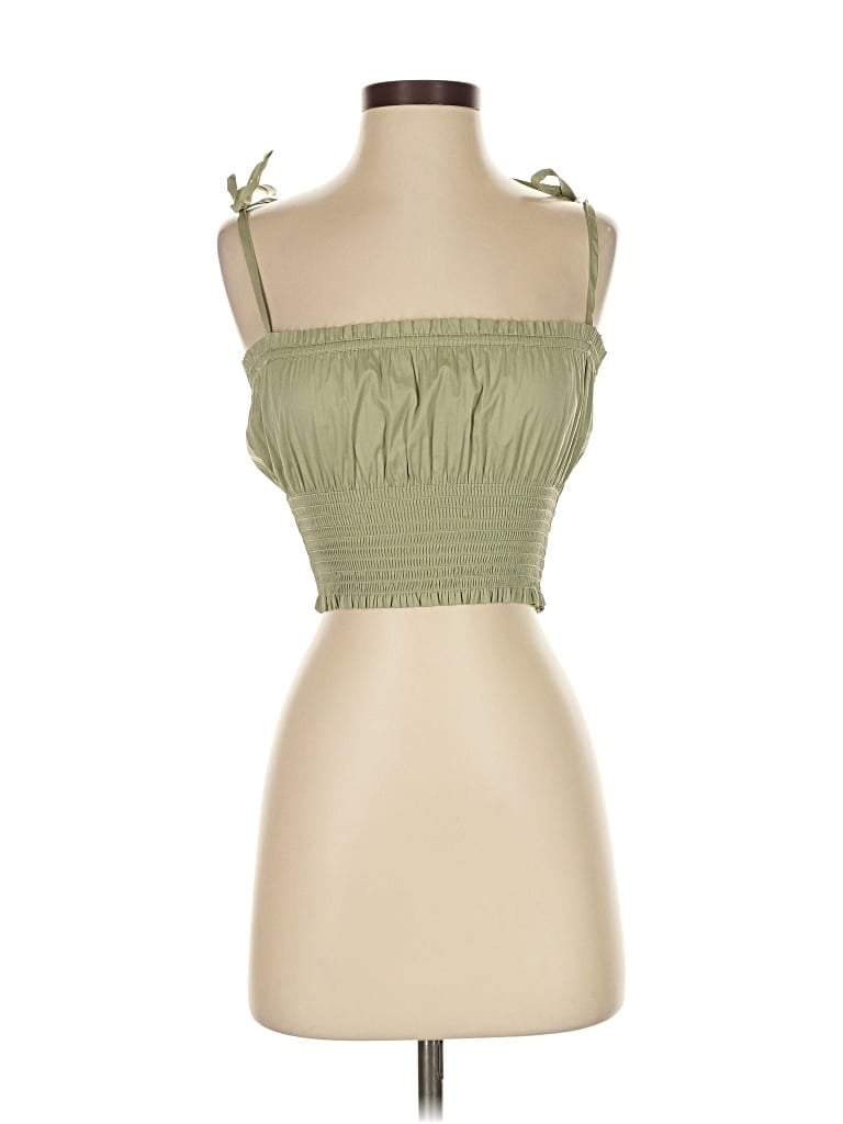Pre-owned Danielle Bernstein Sleeveless Top Green Strapless Neckline Tops