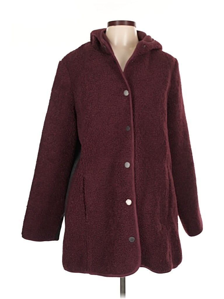Pre-owned Dennis By Dennis Basso Coat In Burgundy