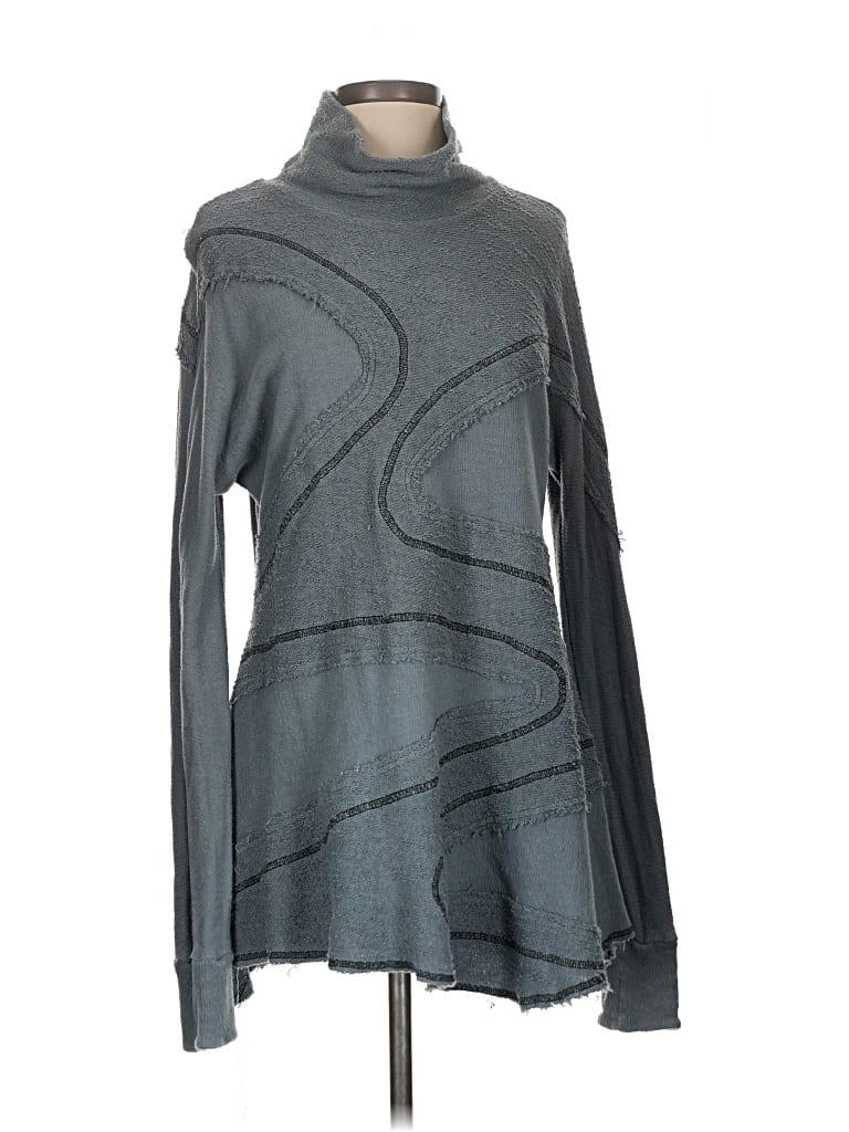 Pre-owned Cynthia Ashby Turtleneck Sweater In Gray