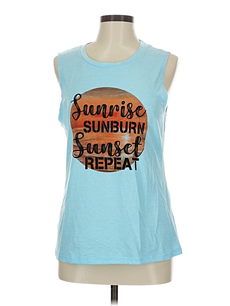 Pre-owned Unbranded Sleeveless T-shirt In Blue