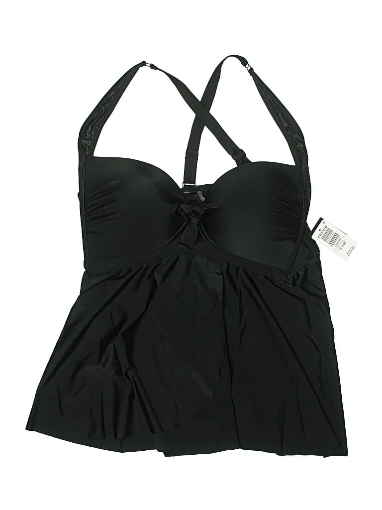 Pre-owned Torrid Swimsuit Top Black Solid Pattern Swimwear