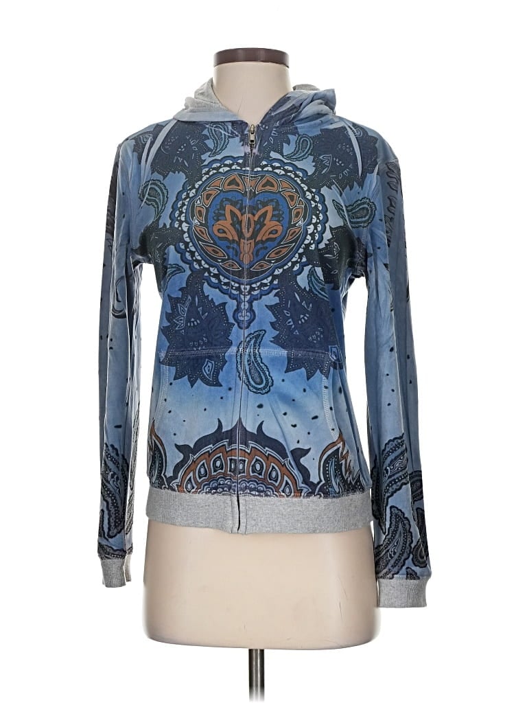 Pre-owned Replica Los Angeles Zip Up Hoodie In Blue