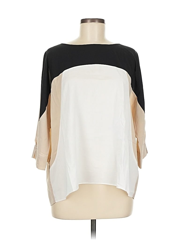 Pre-owned Calvin Klein 3/4 Sleeve Blouse In White