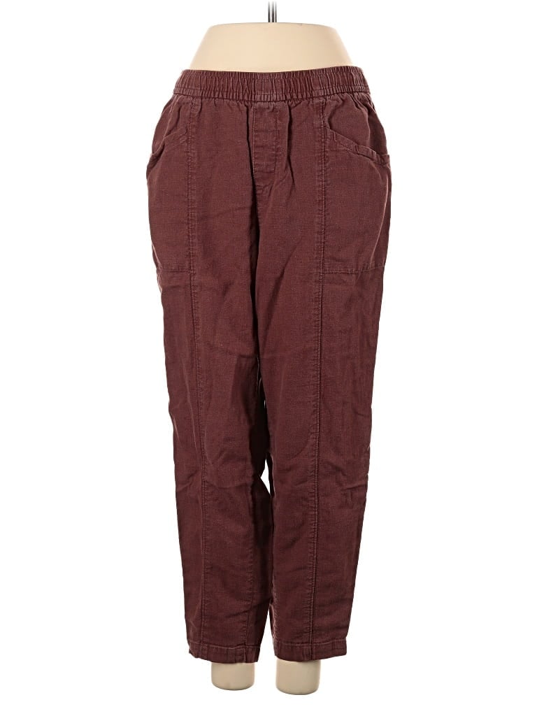 Pre-owned Old Navy Linen Pants In Burgundy