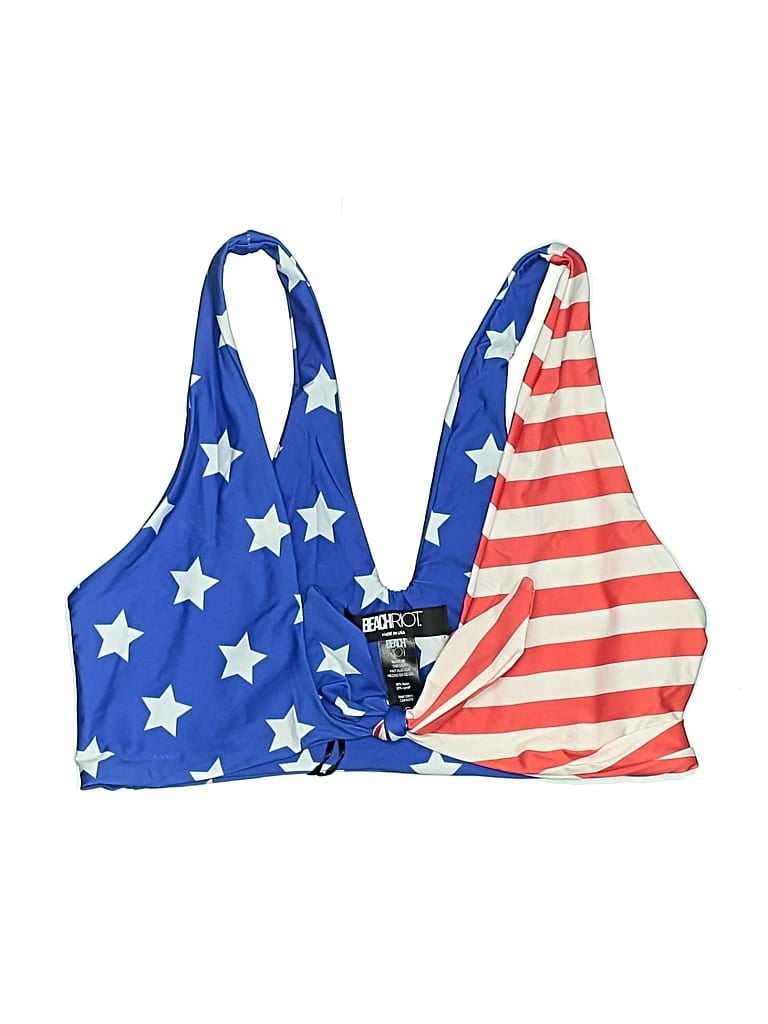 Beach Riot Swimsuit Top Blue Stars Pattern Swimwear In Multi