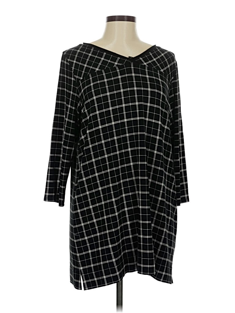 Pre-owned Jjill 3/4 Sleeve Top Black Square Neckline Tops