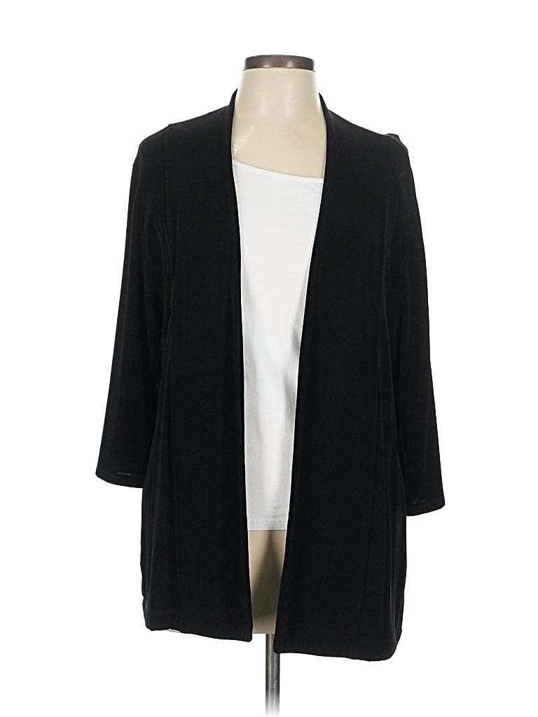 Pre-owned Travelers By Chico's Blazer Jacket In Black