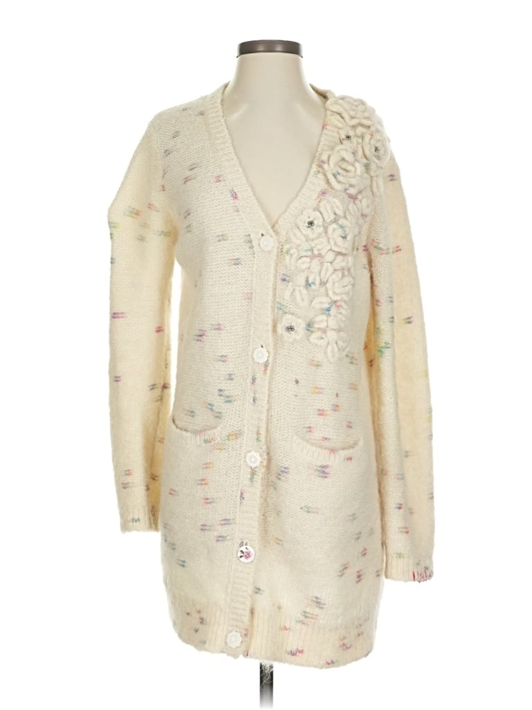 Pre-owned Loveshackfancy Cardigan Sweater In White