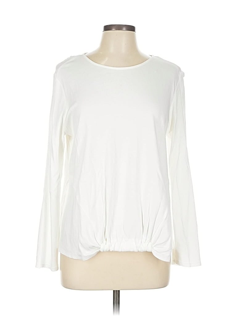 Pre-owned Jjill Long Sleeve T-shirt In White