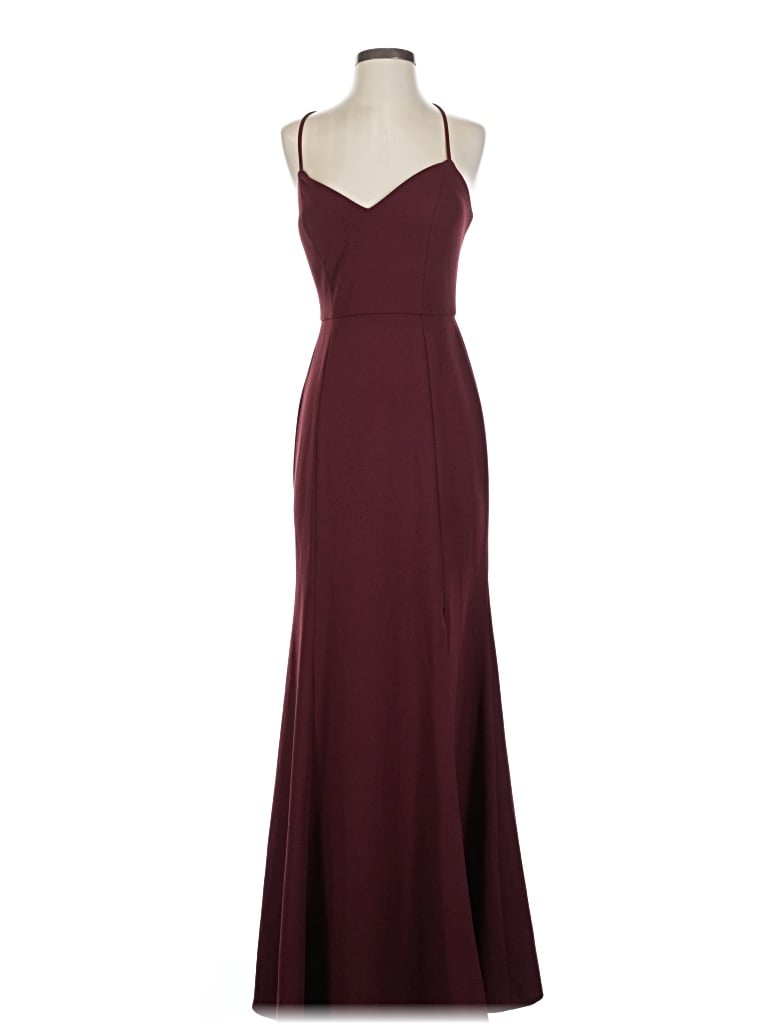 Pre-owned Jenny Yoo Collection Cocktail Dress In Burgundy