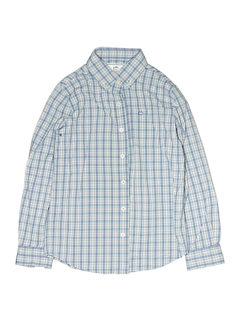 Pre-owned Southern Tide Kids' Long Sleeve Button Down Shirt In Blue