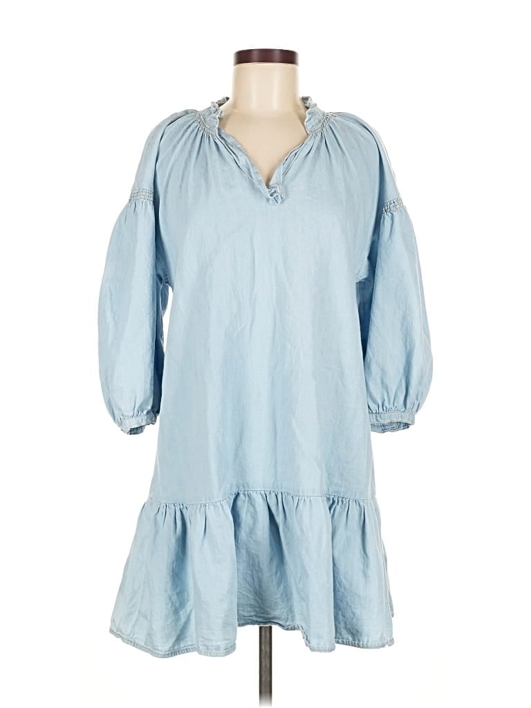 Pre-owned Mng Casual Dress In Blue