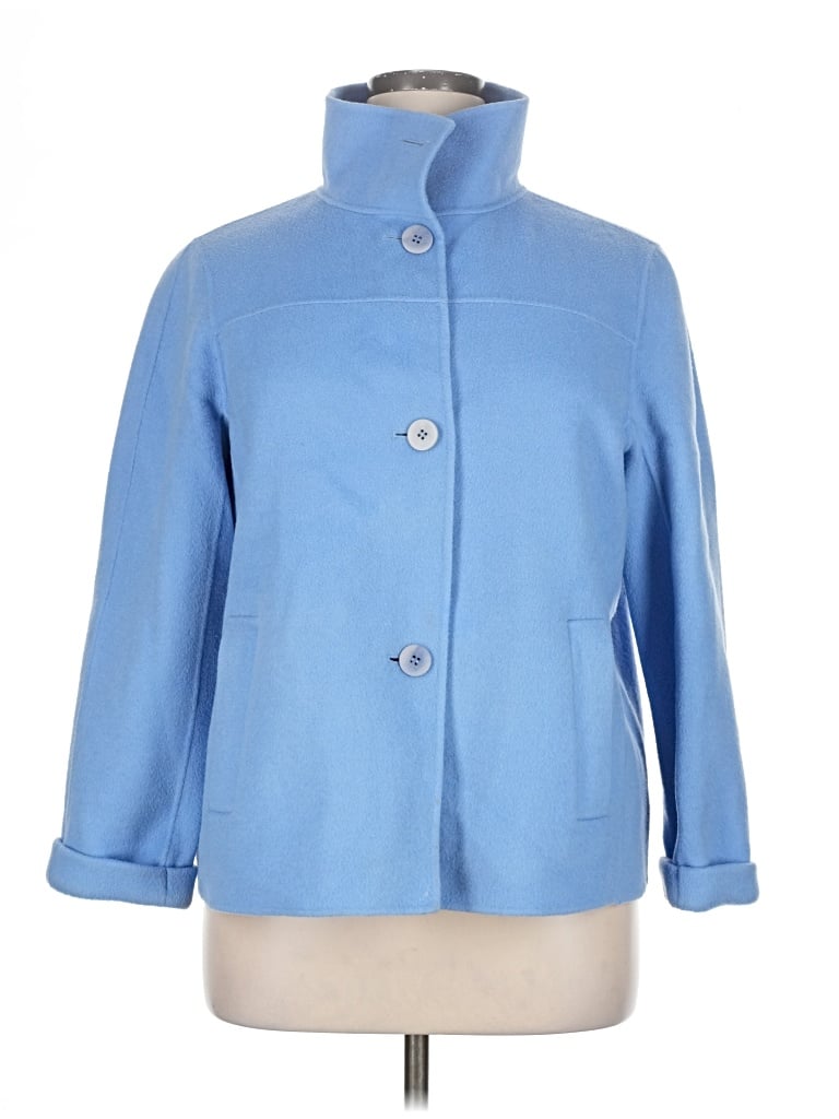 Pre-owned Talbots Wool Coat In Blue